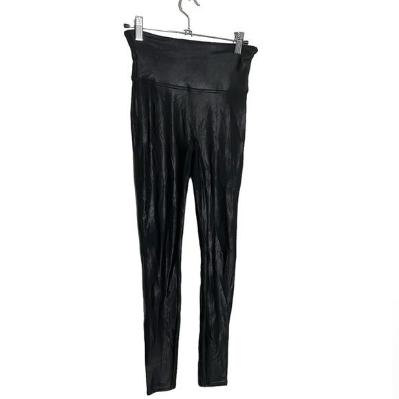 Spanx Black Coated Leggings Small - Picture 1 of 7